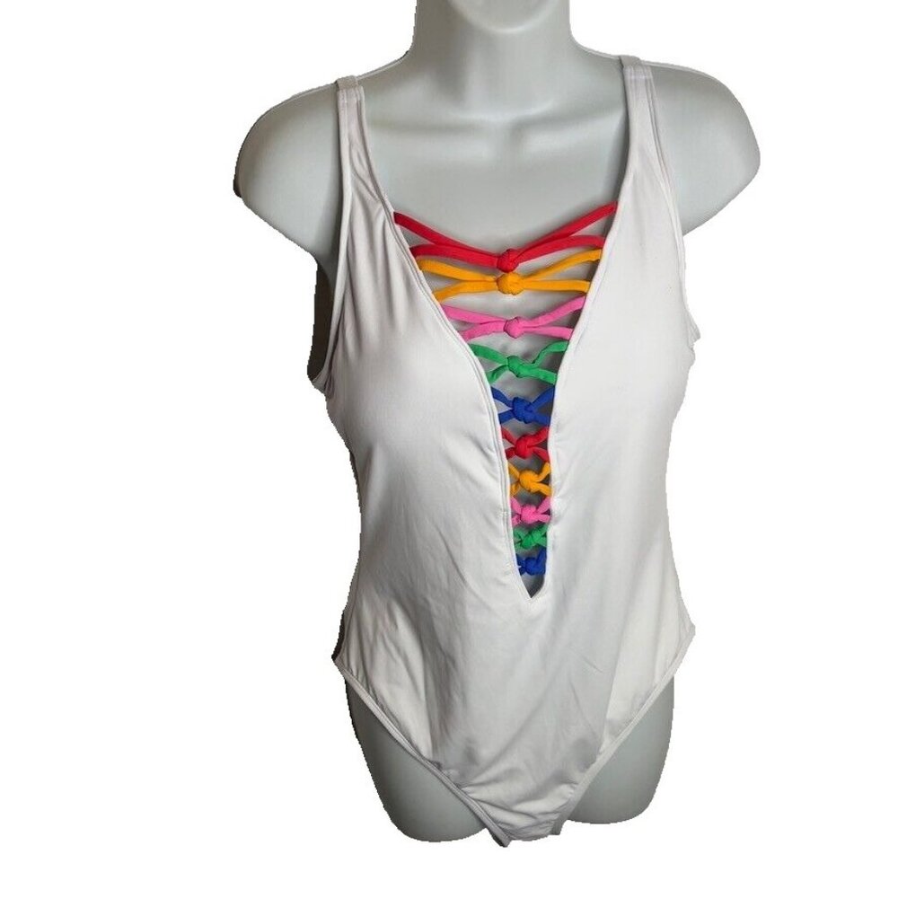 Bleu by Rod Beattie $99 Women's Core-Lace-Down Mio One-Piece Swimsuit Size 6 - Picture 2 of 7